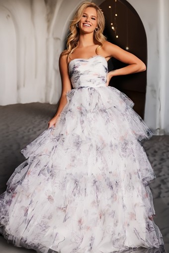 Jovani JVN38608 #0 default Ivory/Print thumbnail