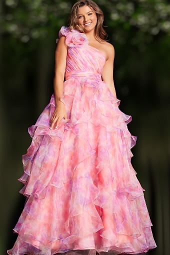 Jovani JVN37455 #0 default Ivory/Print Pink/Print thumbnail