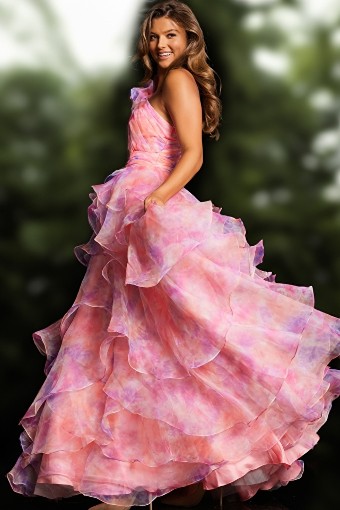 Jovani JVN37455 #1 default Ivory/Print Pink/Print thumbnail