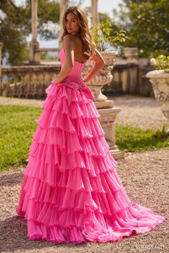 Sherri Hill 57225 #4 Ivory/Blue Print thumbnail