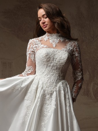 Maggie Sottero Dahlia- Detachable Jacket #0 default All Diamond White thumbnail